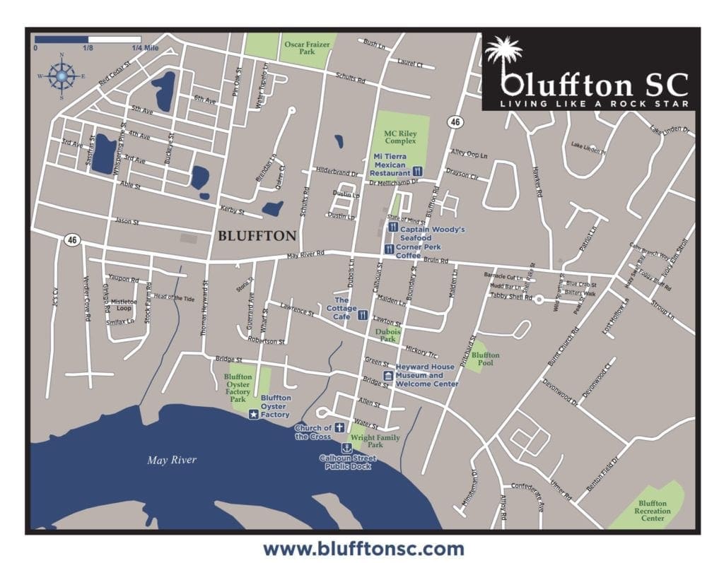 Buffton SC Map Downtown Map of Historic Bluffton